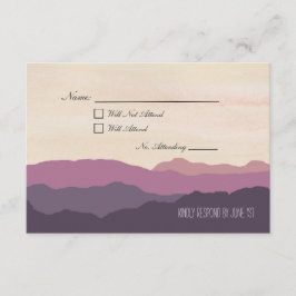 "山地"結婚式RSVPの郵便はがき3.5" x5 " 出欠カード