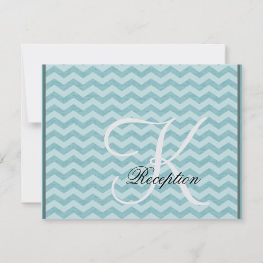 山型模様ブラケットフレームティール（緑がかった色）披露宴カード 招待状 (裏面)