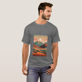山失ったのレトロ冒険Tシャツ Tシャツ (正面フル)