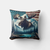 山威厳のあるとアメリカ国旗にムース クッション (正面)