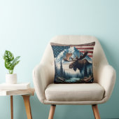 山威厳のあると旗の前でムース クッション (椅子)