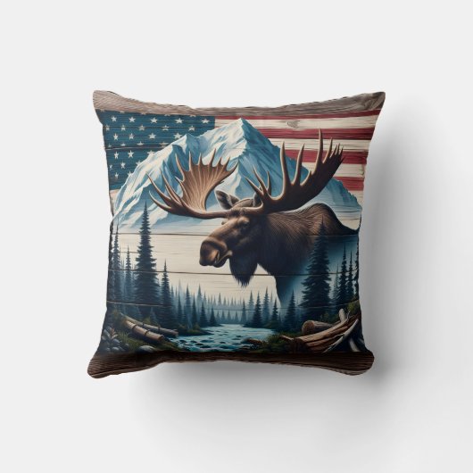 山威厳のあると旗の前でムース クッション (裏面)