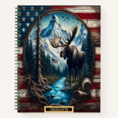 山威厳のあるの中で穏やかな川に流れ込む ノートブック (正面)