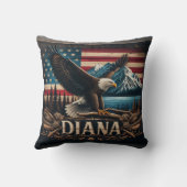 山威厳のあるの向こう側に強さを見せるワシ クッション (裏面)