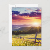 山威厳のあるの夕日 ポストカード (正面/裏面)