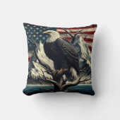 山威厳のあるの近くに強さを示すワシ クッション (正面)