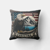 山威厳のあるの風景に対するワシ クッション (裏面)