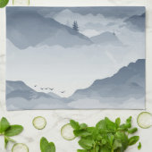 山威厳のあるの風景 キッチンタオル (折り畳み)