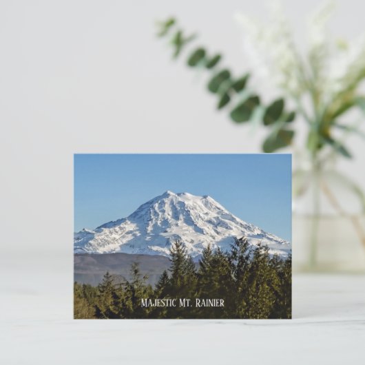 山威厳のあるレイニア、ワシントンの美しい山 ポストカード (スタンド正面)