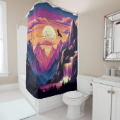 山威厳のある日没シャワーカーテンライナー シャワーカーテン (インサイチュ)