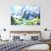 山威厳のある景高山風景 キャンバスプリント (インサイチュ (寝室))
