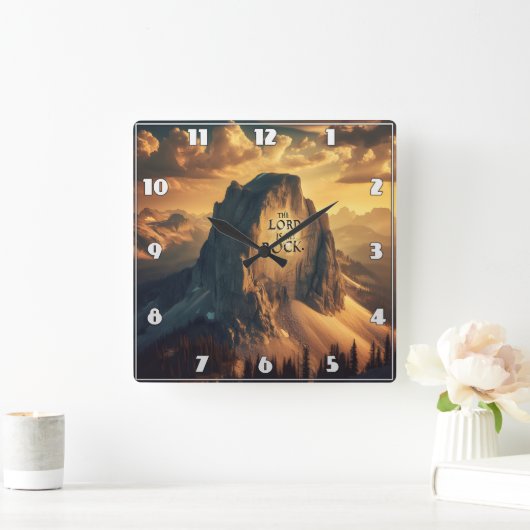 山威厳のある：主は私の岩 スクエア壁時計 (ホーム)