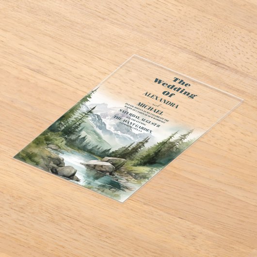 山婚披露宴 アクリル招待状 (レイダウン)