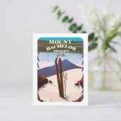 山学士号オレゴン州スキー旅行ポスター ポストカード (スタンド正面)