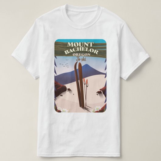 山学士号オレゴン州スキー旅行ポスター Tシャツ (デザイン正面)