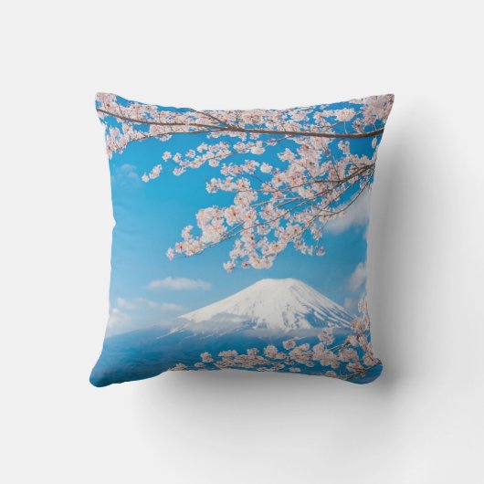 山富士とさくらんぼの花見 クッション (裏面)