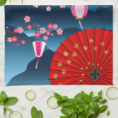 山富士ジャパン・ヴィンテージ旅行ポスター キッチンタオル (折り畳み)