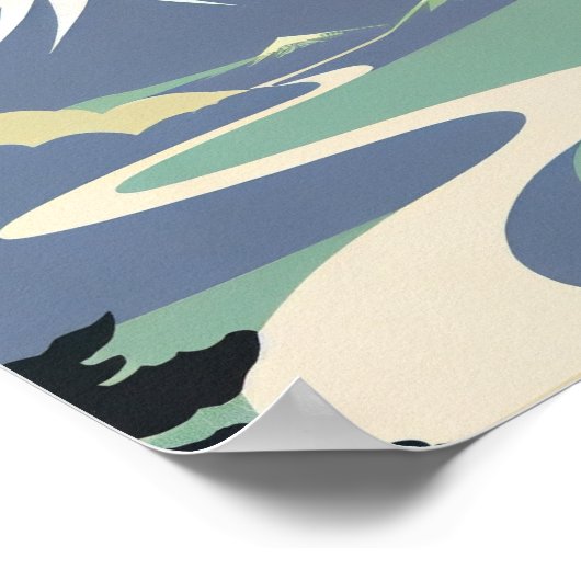 山富士ミニマリストヴィンテージ旅行ポスター ポスター (角)