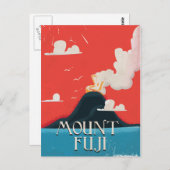 山富士ヴィンテージ機関車旅行ポスター ポストカード (正面/裏面)