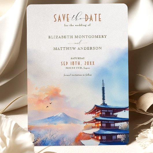 山富士日本チュエリト塔Save the Date 招待状