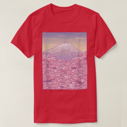 山富士桜さくらんぼの花 Tシャツ (デザイン正面)