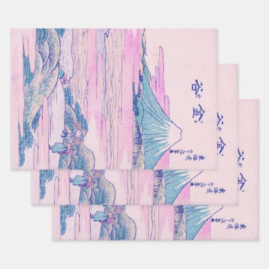山富士浮世絵日本のヴィンテージ ラッピングペーパーシート (セット)
