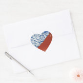 山富士火山絵画日本 ハートシール (封筒)