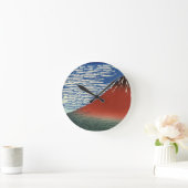 山富士火山絵画日本 ラウンド壁時計 (ホーム)
