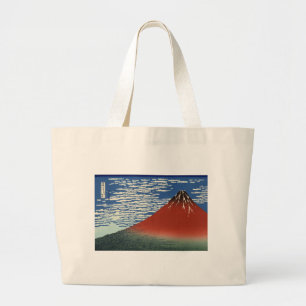 山富士火山絵画日本 ラージトートバッグ