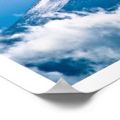 山富士,青空,雲,日本 ポスター (角)