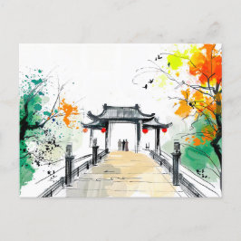 山寺へ通じる道 ポストカード