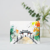 山寺へ通じる道 ポストカード (スタンド正面)