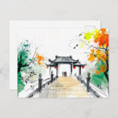 山寺へ通じる道 ポストカード (正面/裏面)