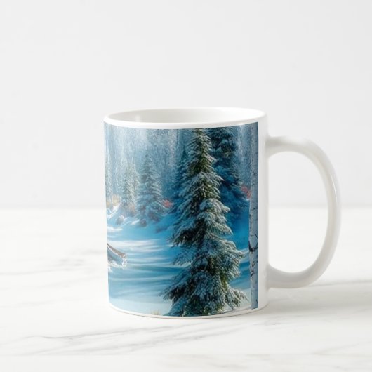 「山小屋の冬の静寂」 コーヒーマグカップ (右)