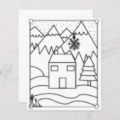 山小屋の着色ページ (正面/裏面)