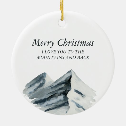 山小屋素朴の森の水の色クリスマス セラミックオーナメント (裏面)