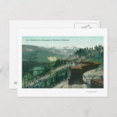 山岳の列車軌道上のスノーシェッドの景観 ポストカード (正面/裏面)