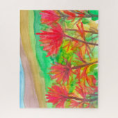 山岳インディアンペイントブラシワイルドフラワー絵画ズ ジグソーパズル (縦)