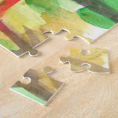 山岳インディアンペイントブラシワイルドフラワー絵画ズ ジグソーパズル (側面)