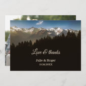 山岳カスタム写真結婚サンキューカード サンキューカード (正面/裏面)