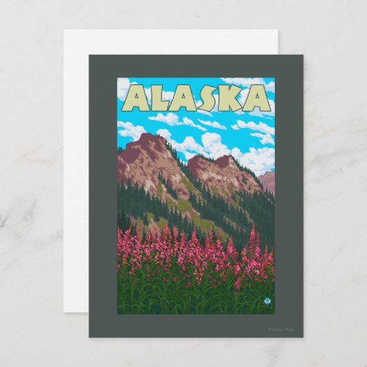 山岳ヴィンテージ旅行ポスター付き消防 ポストカード (正面/裏面)