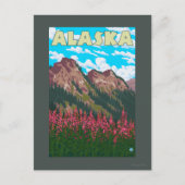 山岳ヴィンテージ旅行ポスター付き消防 ポストカード (正面)