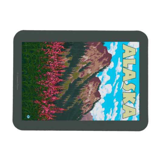 山岳ヴィンテージ旅行ポスター付き消防 マグネット (横)