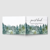 山岳水彩画のウェディングシャワー ゲストブック (全面)