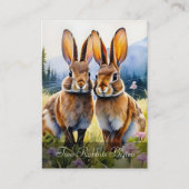 山岳牧草地で2羽のウサギをカスタマイズ 名刺 (正面)