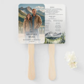 山岳素朴アドベンチャーフォト結婚式 プログラム ハンドファン (正面&裏面)