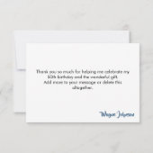 山岳素朴冒険50th誕生日ありがとう サンキューカード (裏面)