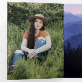 山岳素朴卒業パーティトリフォールド 三つ折り招待状 (内部最初)