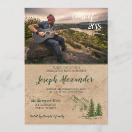 山岳素朴卒業招待状 招待状