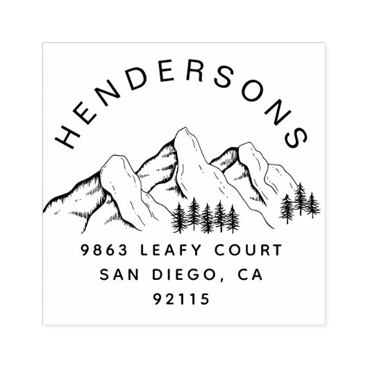 山岳素朴名前をカスタムする差出人住所 ラバースタンプ (インプリント)